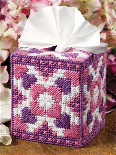 Pink and Purple Hearts  Plastic Canvas Pattern