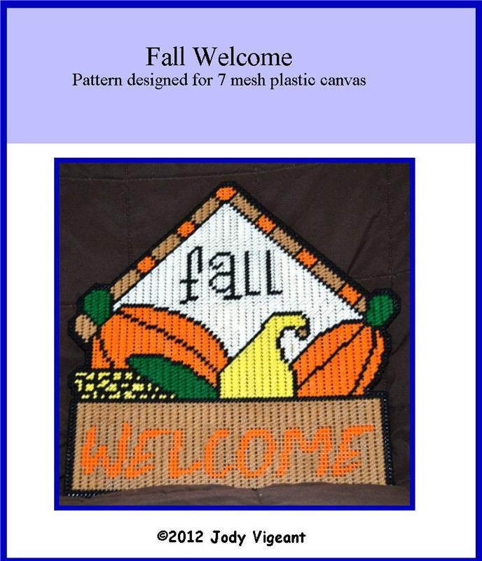 Fall Welcome Plastic Canvas Pattern