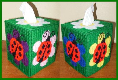 Ladybugs On Flowers Tissue Box Cover