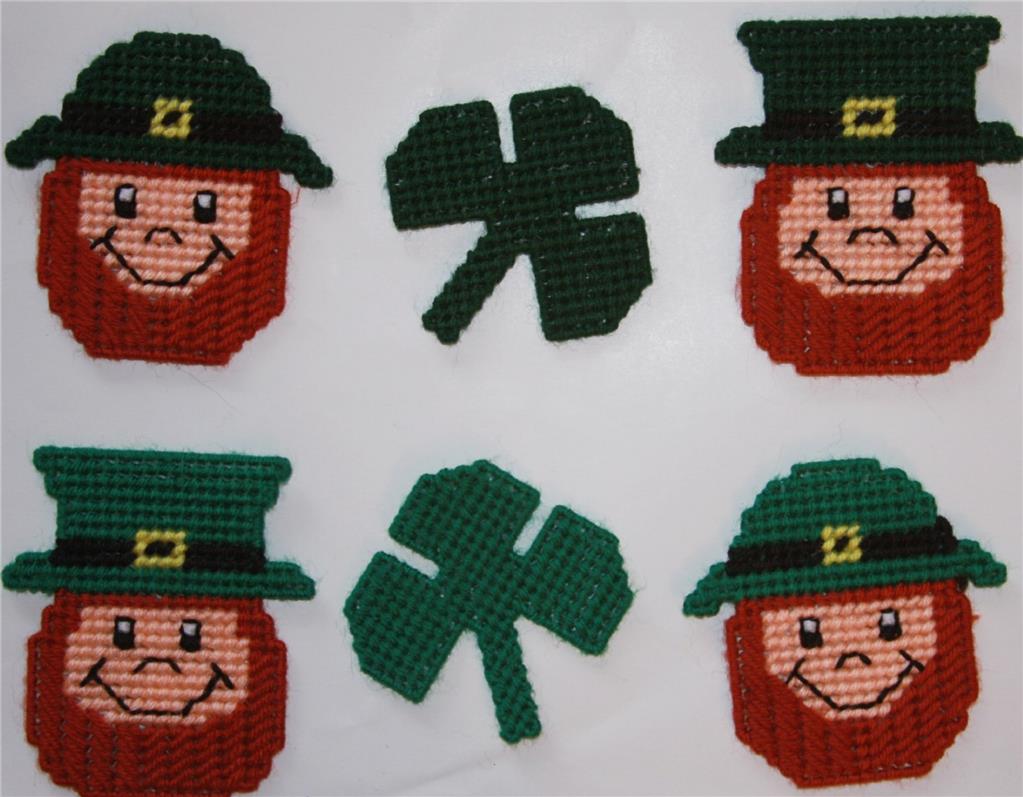 Plastic Canvas-St. Patrick's Day Magnets