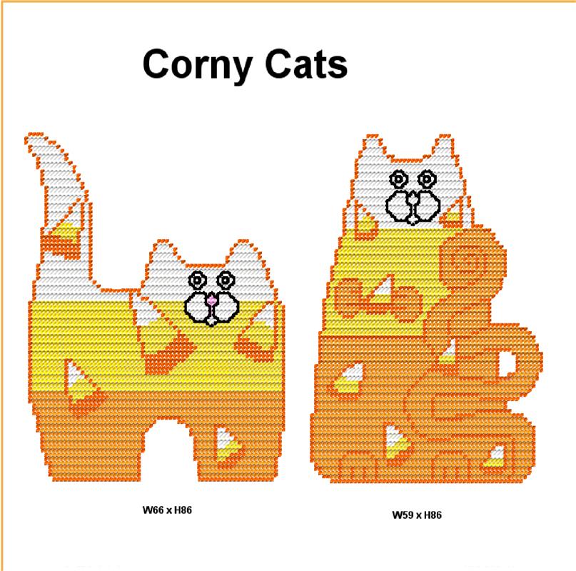 "Corny Cats" Plastic Canvas Pattern