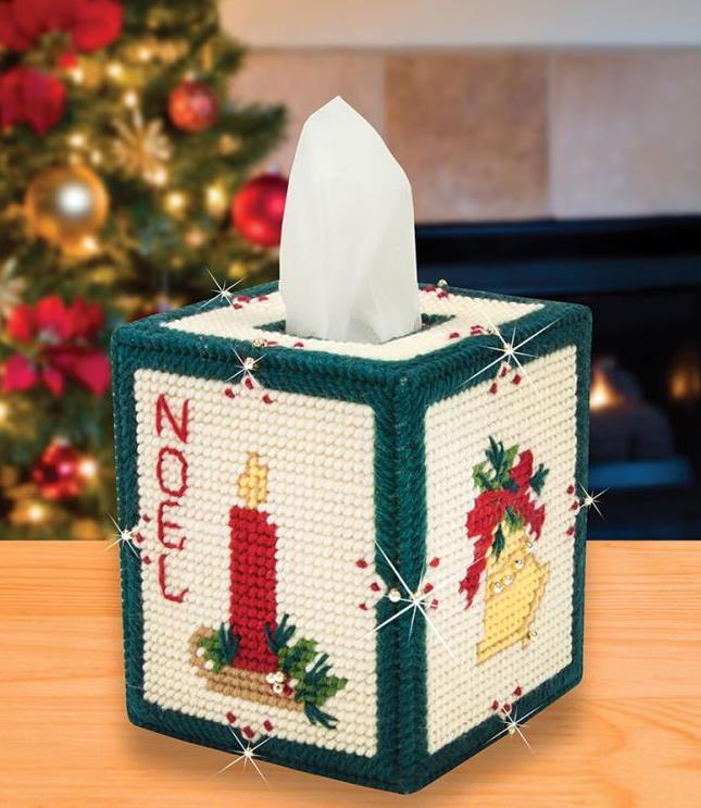 "Christmas Plastic Canvas Tissue Box Kit"