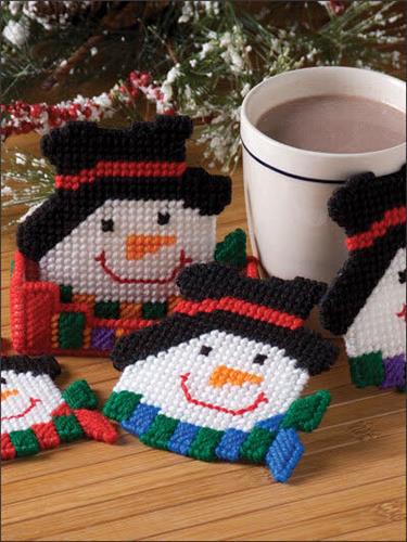 Everything Plastic Canvas - Snowman Coaster Set