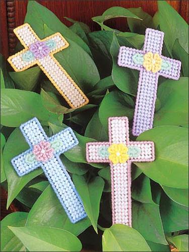 Everything Plastic Canvas - Floral Crosses