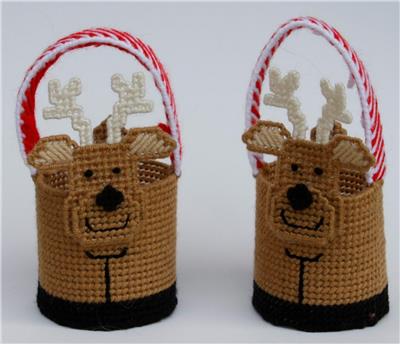 Little Reindeer Basket- Plastic Canvas Pattern or Kit