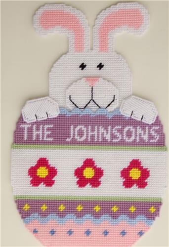 Everything Plastic Canvas - Personalized Easter Door Hanger